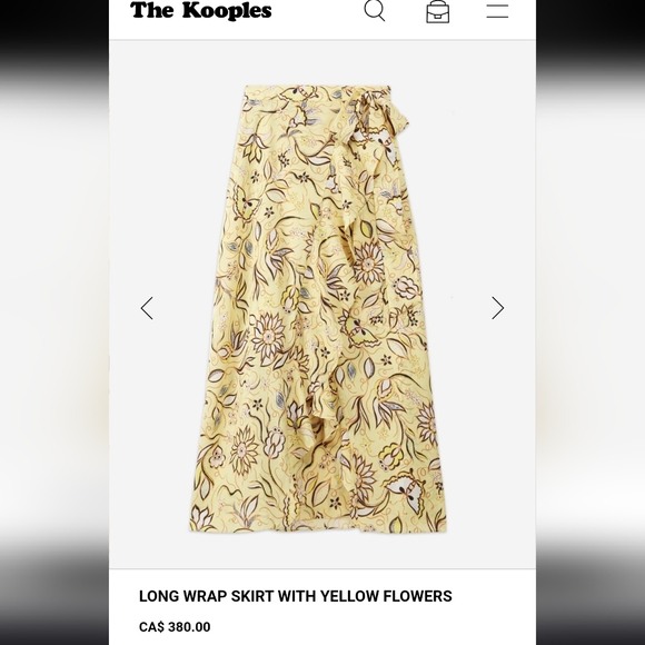 The Kooples Wrap Midi Skirt Yellow 3 Medium Large - Picture 15 of 15